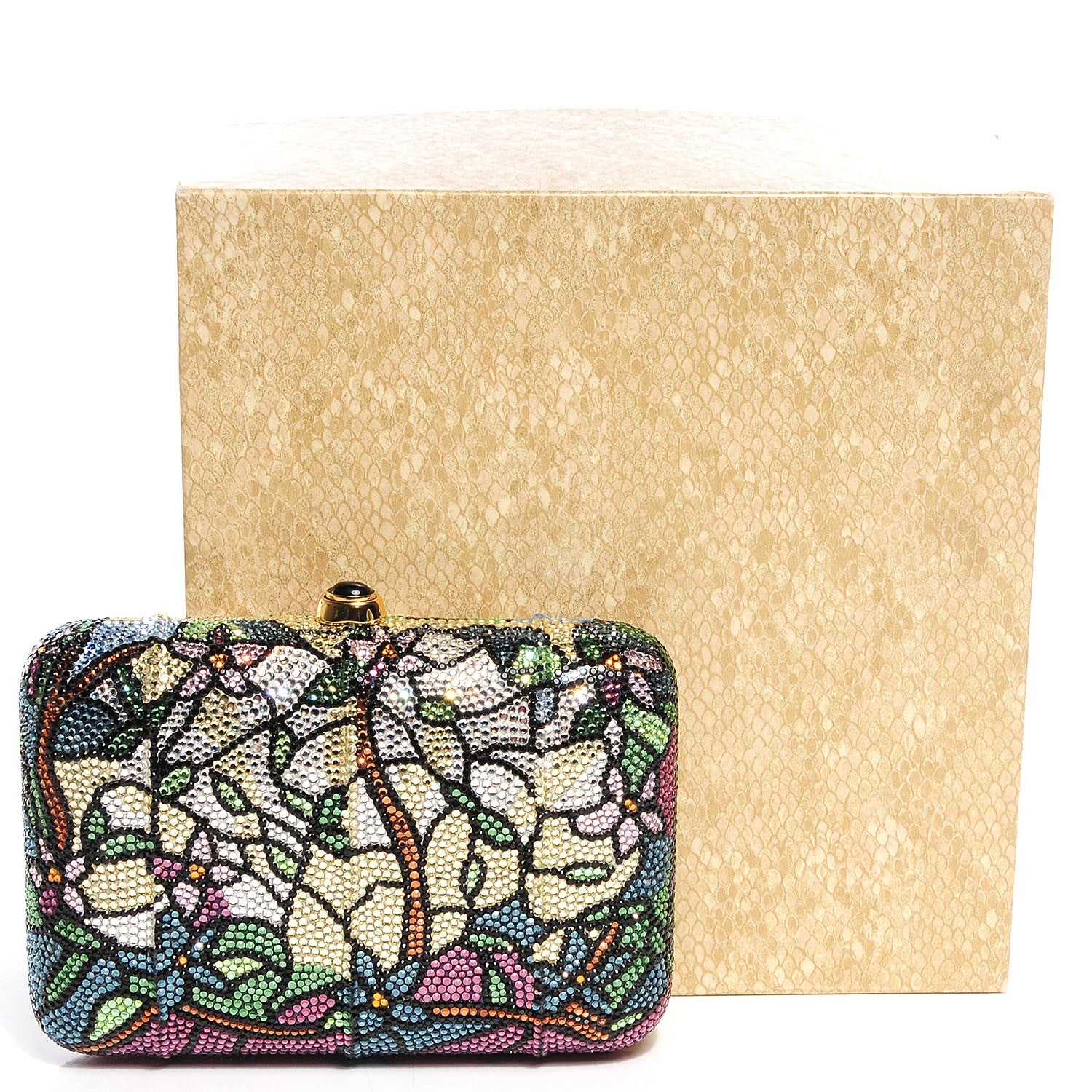 Judith Leiber Swarovski Crystal Floral Miniaudiere Clutch 6 of 8