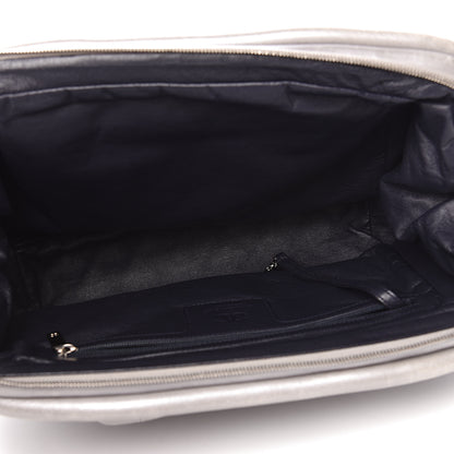 Chanel Metallic Lambskin Quilted Coco Cocoon Bowler Silver 5 of 17