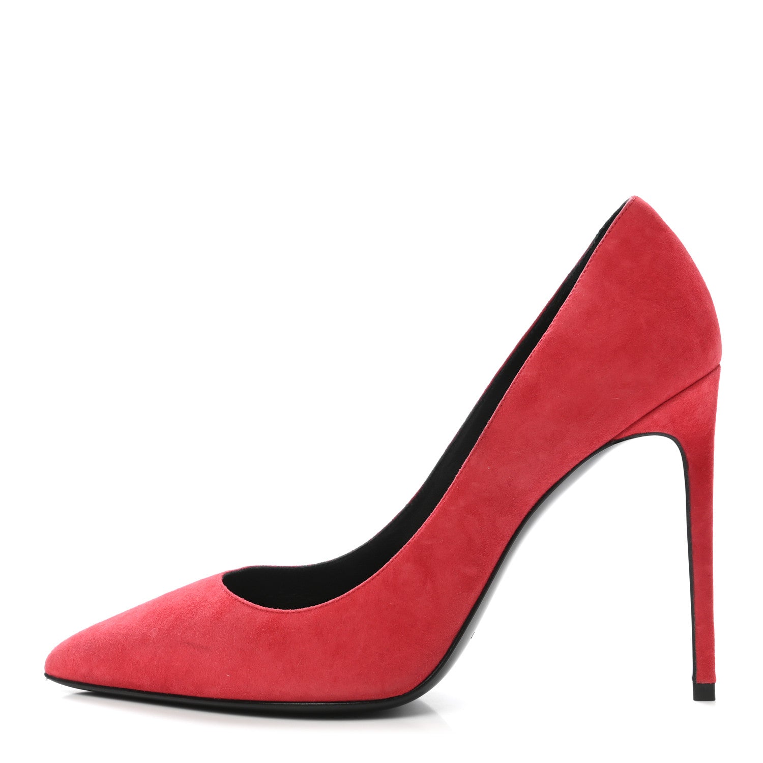 Saint Laurent Kid Scamosciato Classic Paris 105 Skinny Pumps 37 New Red 1 of 9