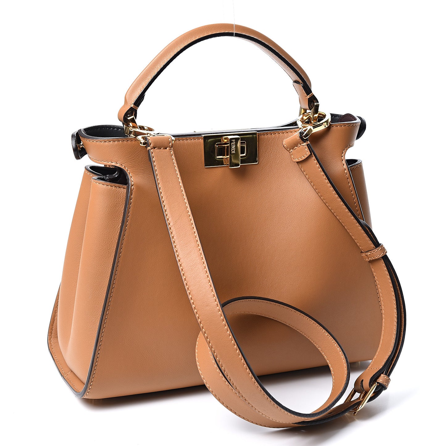 Vitello Tahiti Burro Bi-Color Medium Peekaboo Iconic Essentially Satchel Nocciola Asfalto Cast