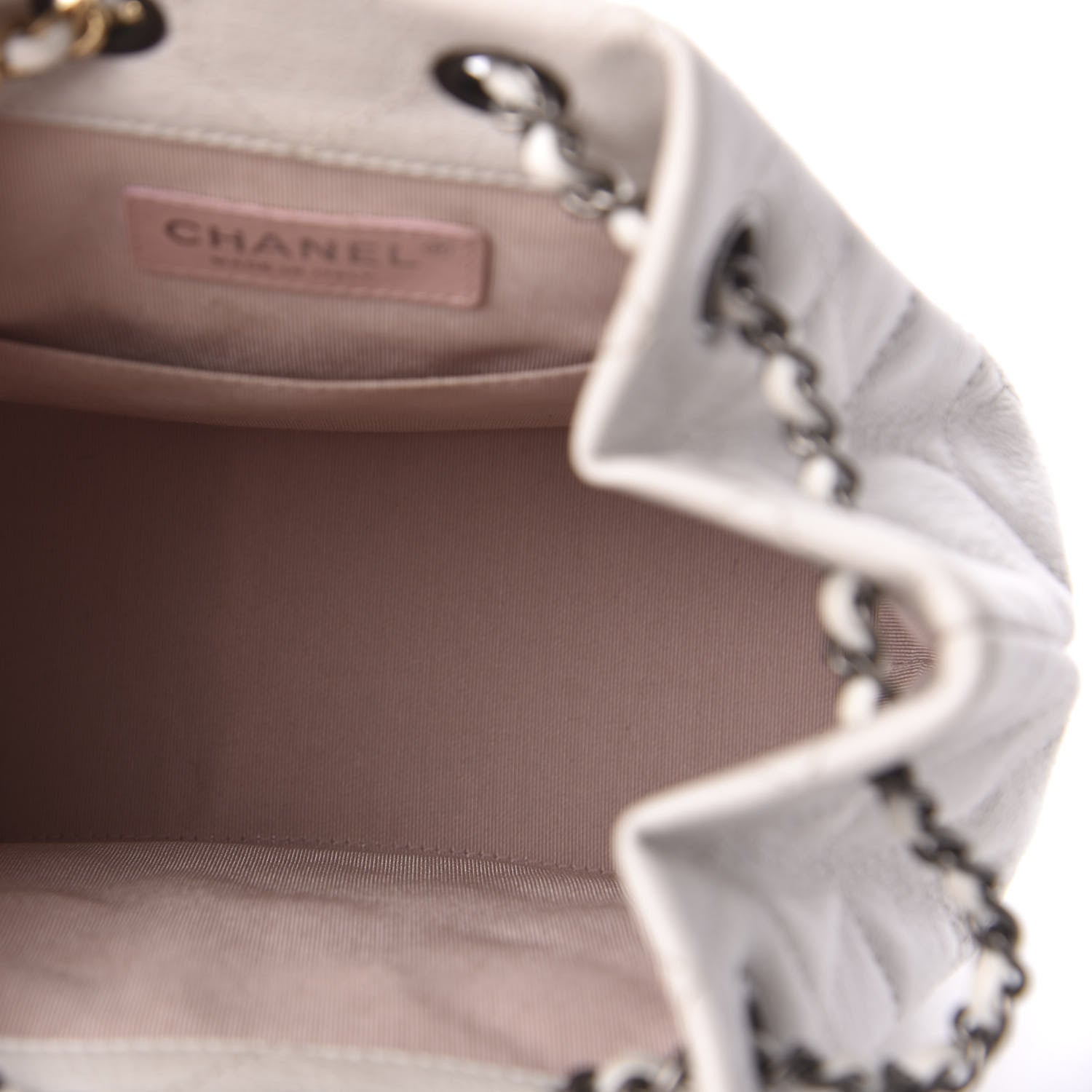 Chanel Patent Goatskin Quilted Small Gabrielle Backpack White 4 of 9