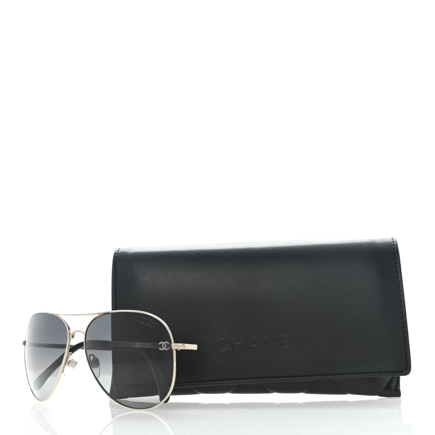 Metal Polarized Aviator CC Sunglasses 4189-T-Q Silver