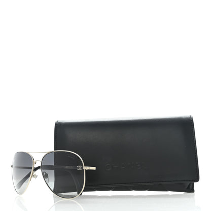 Chanel Metal Polarized Aviator CC Sunglasses 4189-T-Q Silver 8 of 8