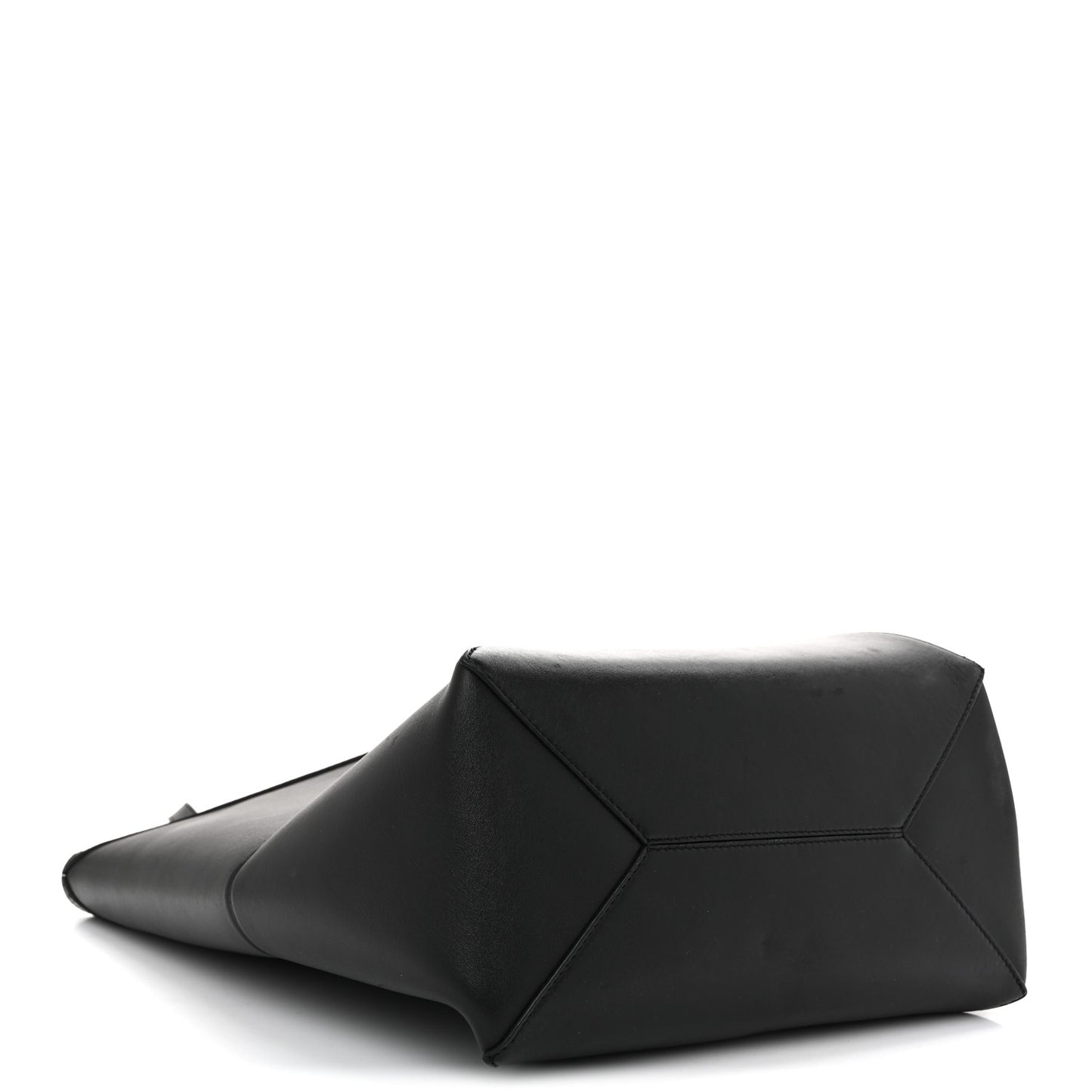 Shiny Calfskin Medium Puzzle Fold Tote Black