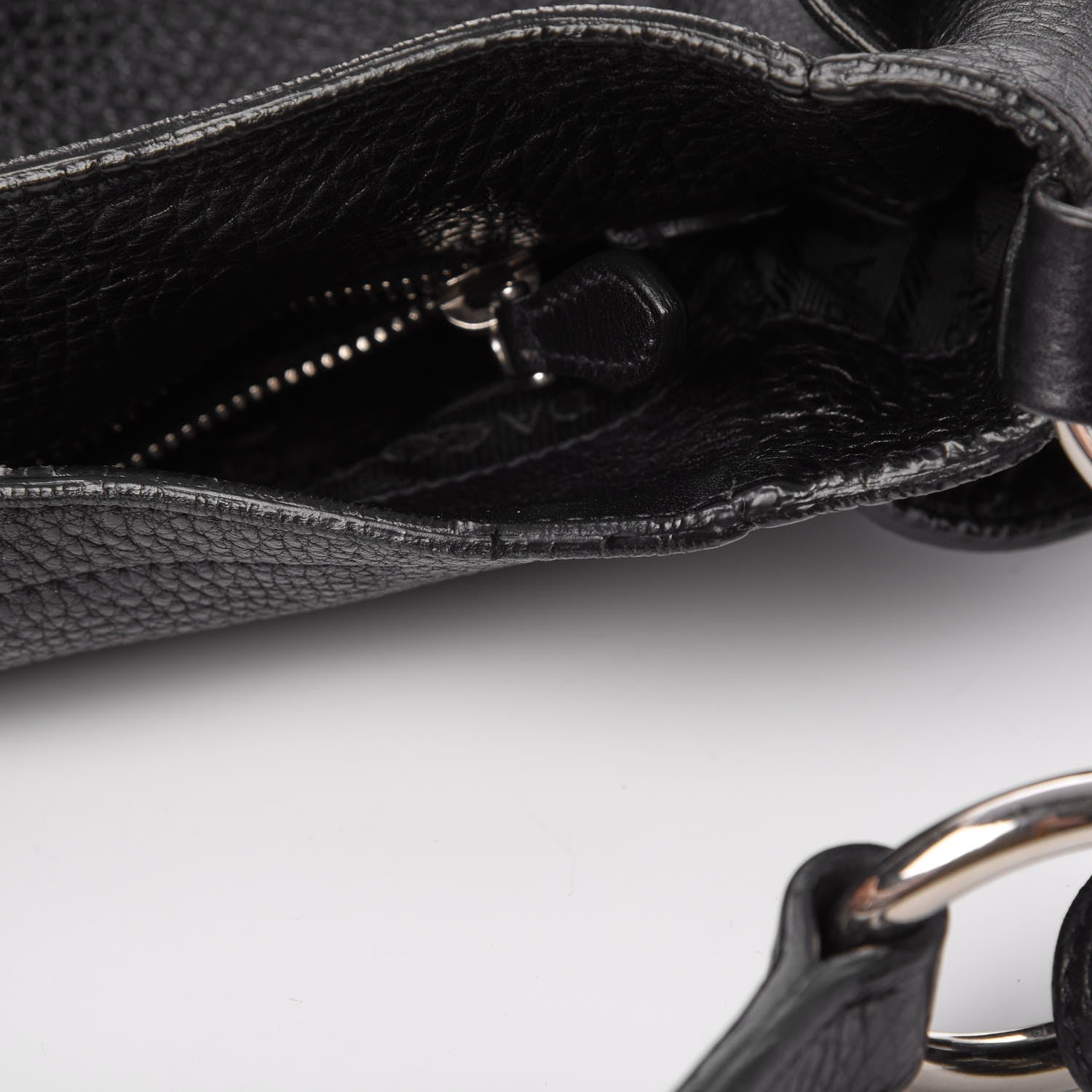 Prada Vitello Daino Side Pocket Hobo Nero Black 9 of 12