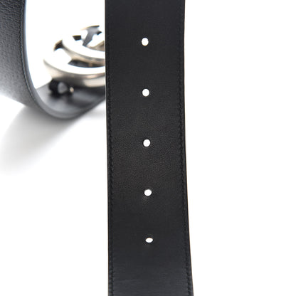 Gucci Textured Dollar Calfskin Nickel Double G 40mm Belt 85 34 Black 5 of 8