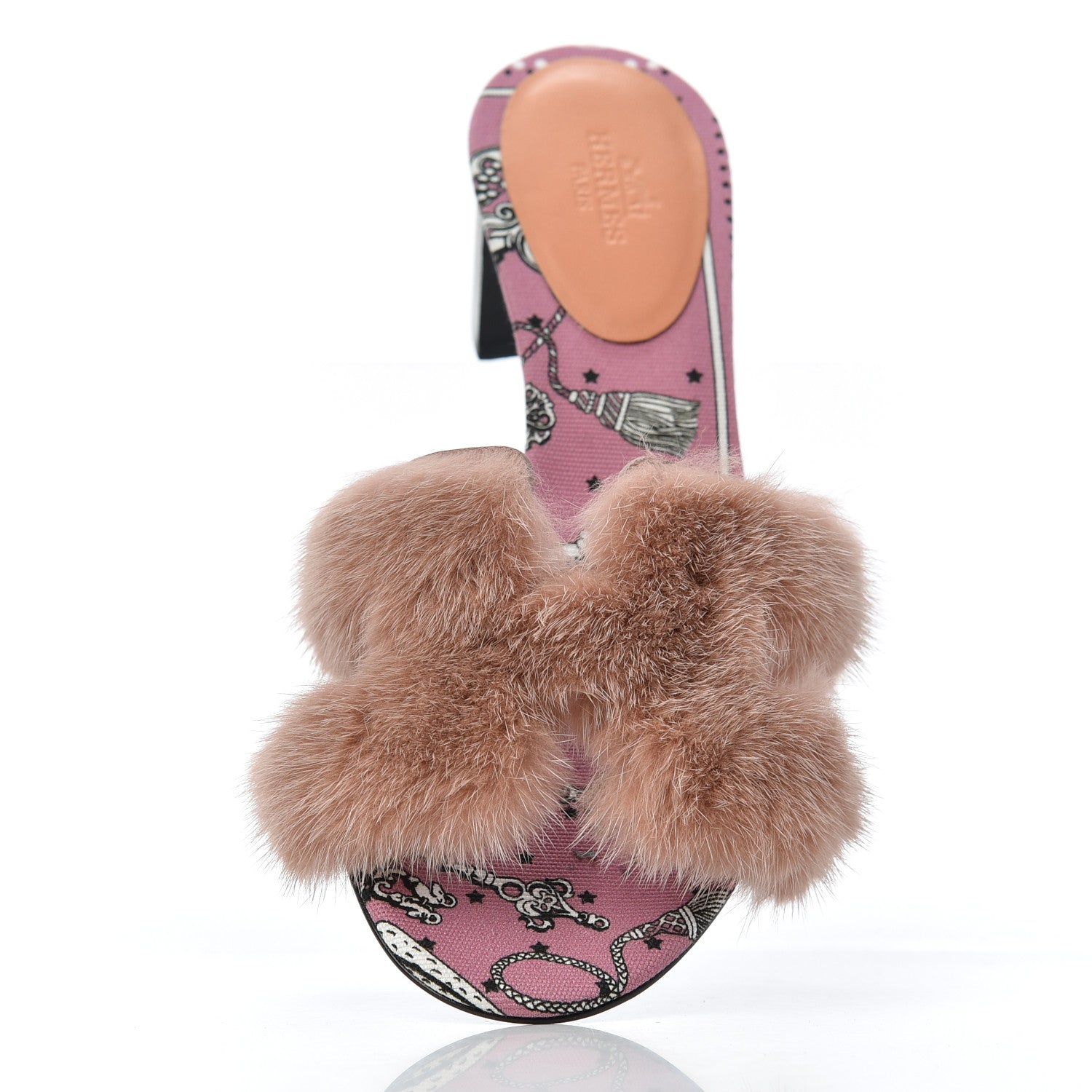 Hermes Mink Fur Oasis Sandals 37 Granit Pink 9 of 10