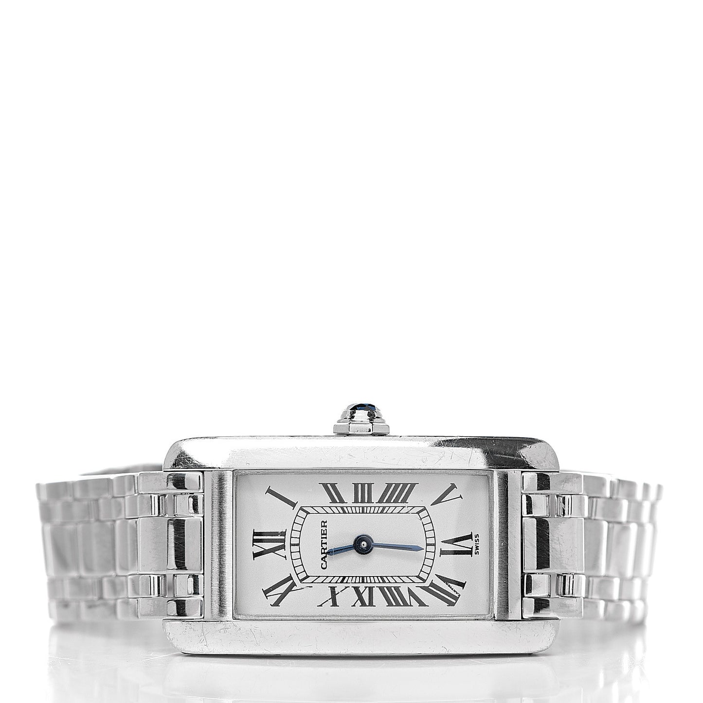 18K White Gold 19mm Tank Americaine Quartz Watch