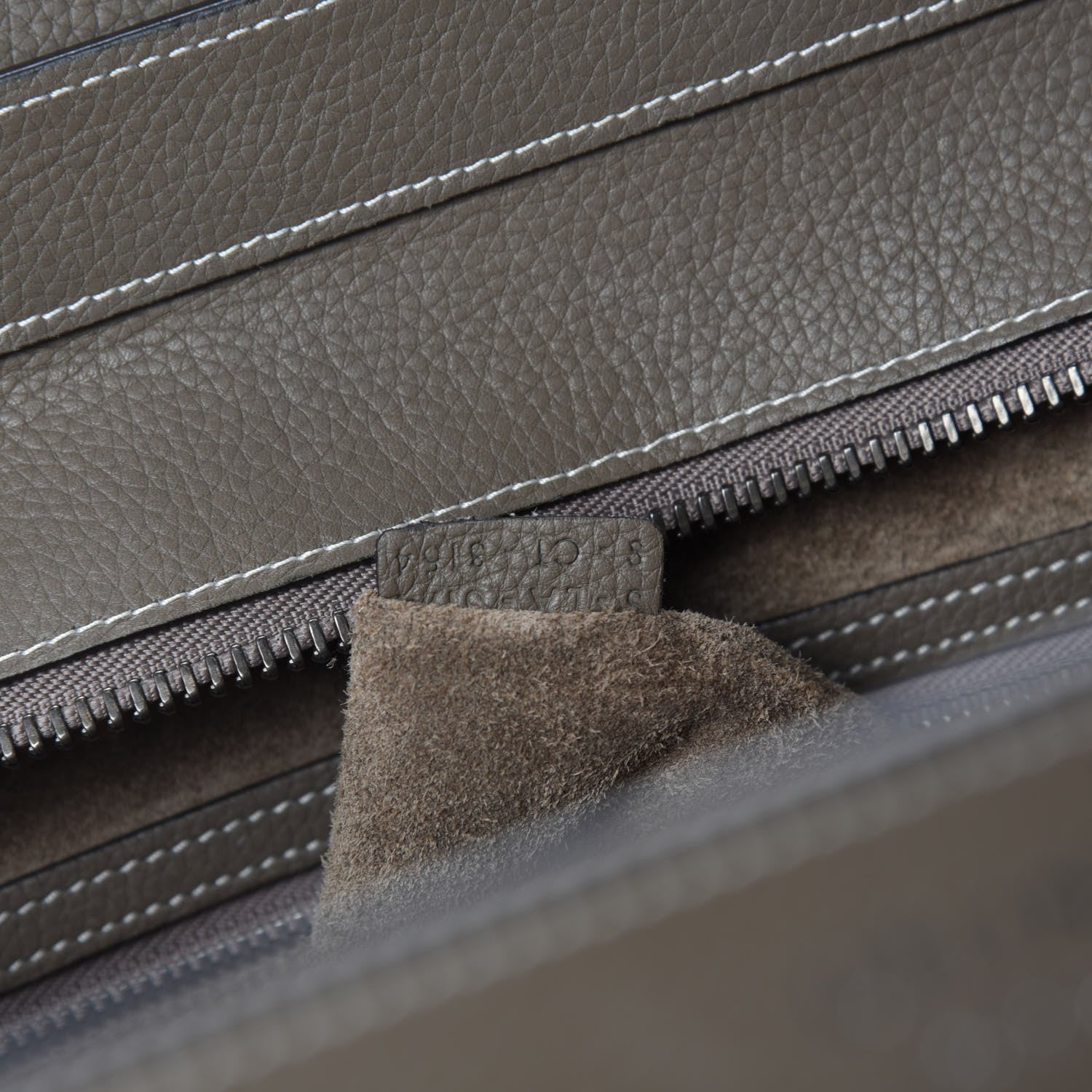 Celine Drummed Calfskin Mini Luggage Souris 9 of 10