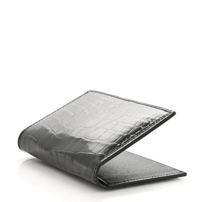 Hermes Shiny Alligator MC2 Euclide Card Holder Black 4 of 9