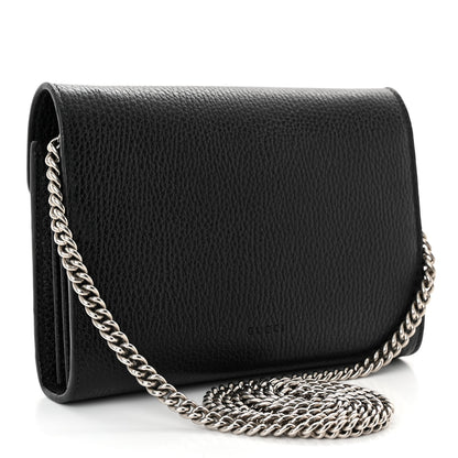 Gucci Calfskin Mini Dionysus Chain Wallet Black 3 of 11