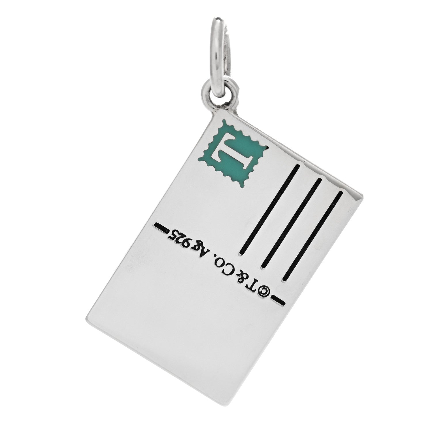 Tiffany Sterling Silver Enamel Australia Postcard Charm Blue 3 of 5