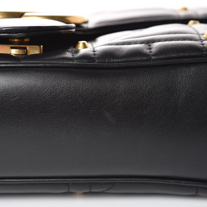 Gucci Calfskin Matelasse Studded Medium GG Marmont Shoulder Bag Black 11 of 13