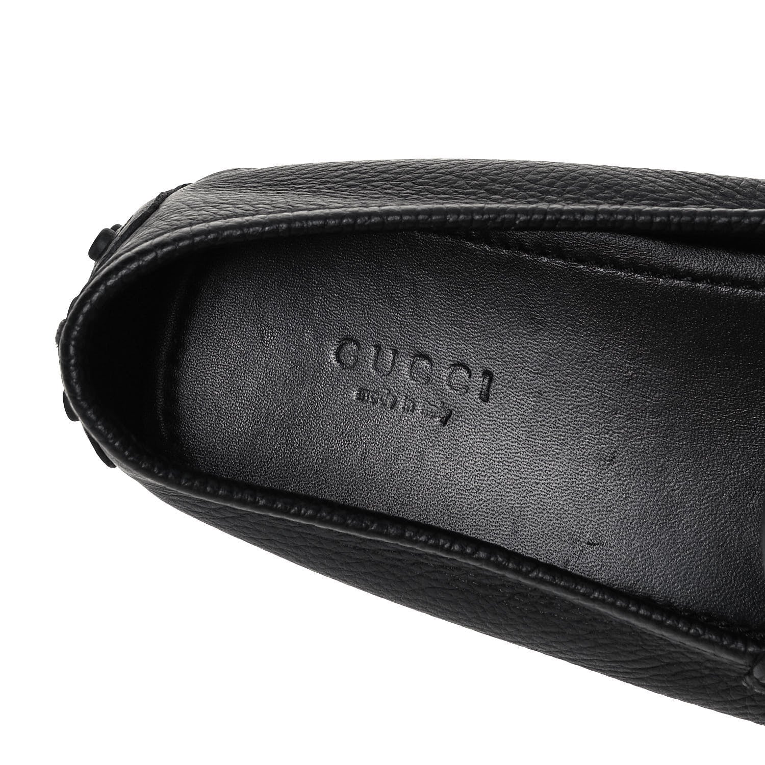 Gucci Road Calfskin Web Womens Horsebit Driver Loafers 39.5 Black 7 of 7