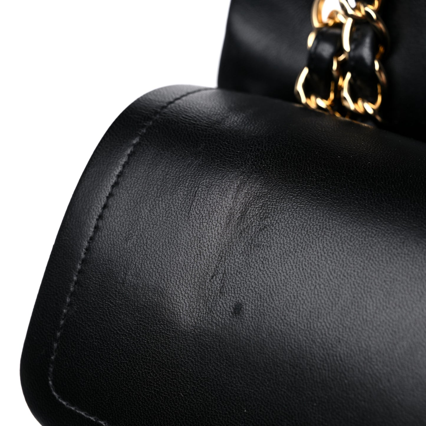 Lambskin Quilted Jumbo Double Flap Black