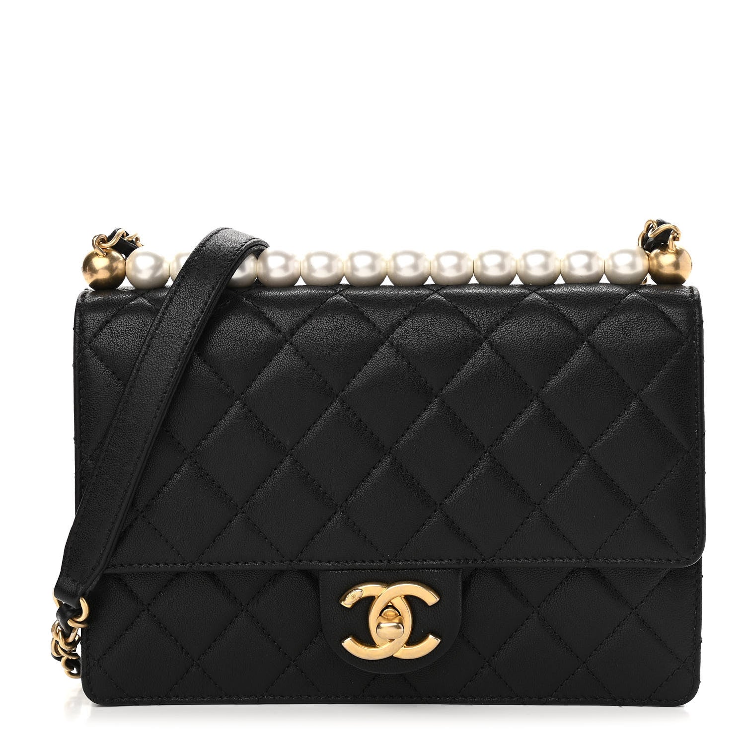 Chanel Goatskin Quilted Small Chic Pearls Flap Black 1 of 11
