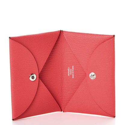 Hermes Chevre Mysore Calvi Card Case Rose Lipstick 5 of 8