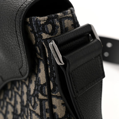 Christian Dior Grained Calfskin Oblique Mini Saddle Messenger Black 11 of 13