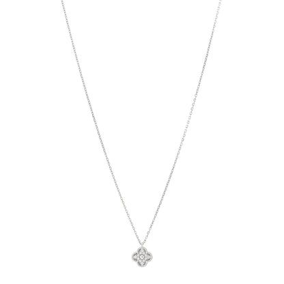 Van Cleef & Arpels 18K White Gold Diamond Sweet Alhambra Pendant Necklace 1 of 5