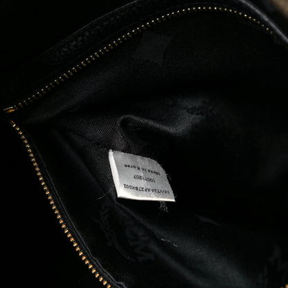 MCM Grained Calfskin Studded Satchel Black 9 of 9