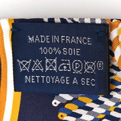 Hermes Silk Epaulettes De Gala Twilly Marine Gold White 5 of 5