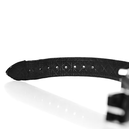 Christian Dior Stainless Steel Patent Diamond Sapphire 33mm Christal Quartz Watch Black 5 of 7