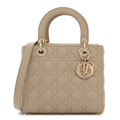 Christian Dior Lambskin Cannage Medium Lady Dior Beige 1 of 10