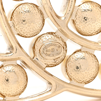 Chanel Pearl CC Brooch Light Gold 4 of 5
