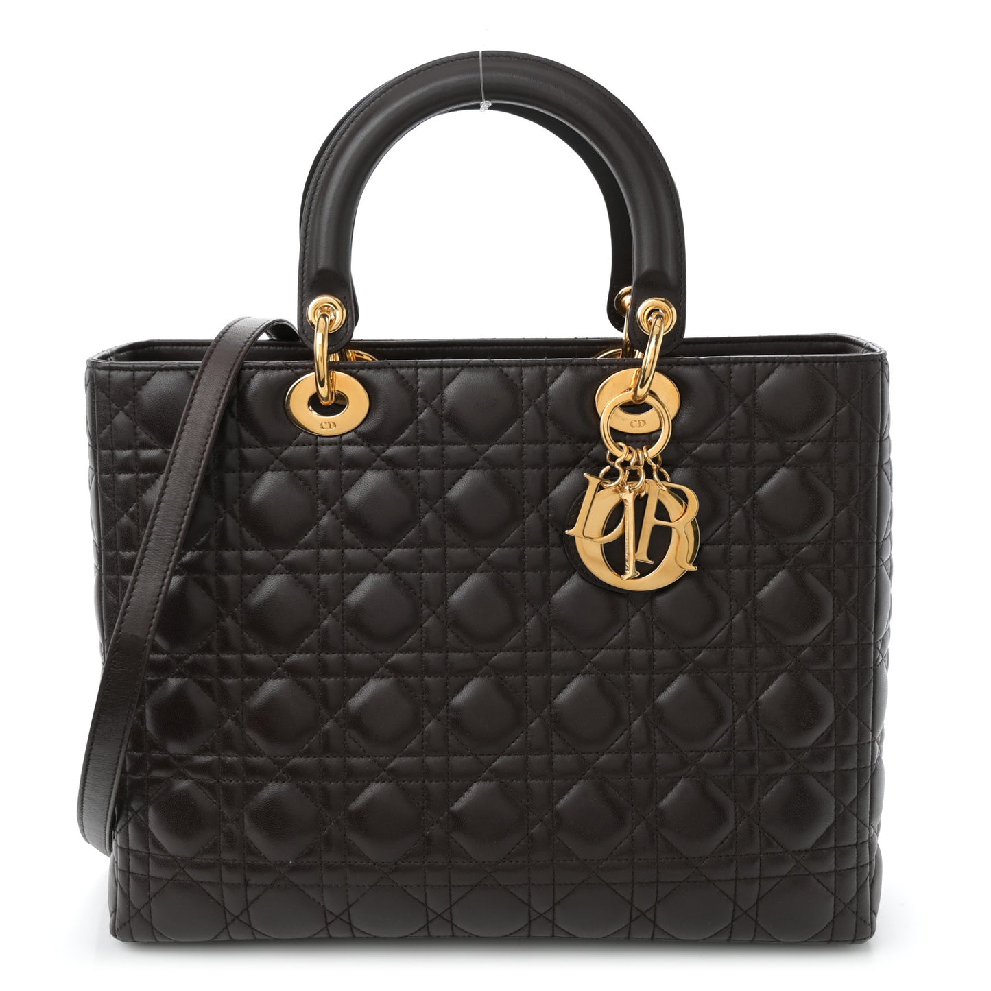 Lambskin Cannage Large Lady Dior Brown