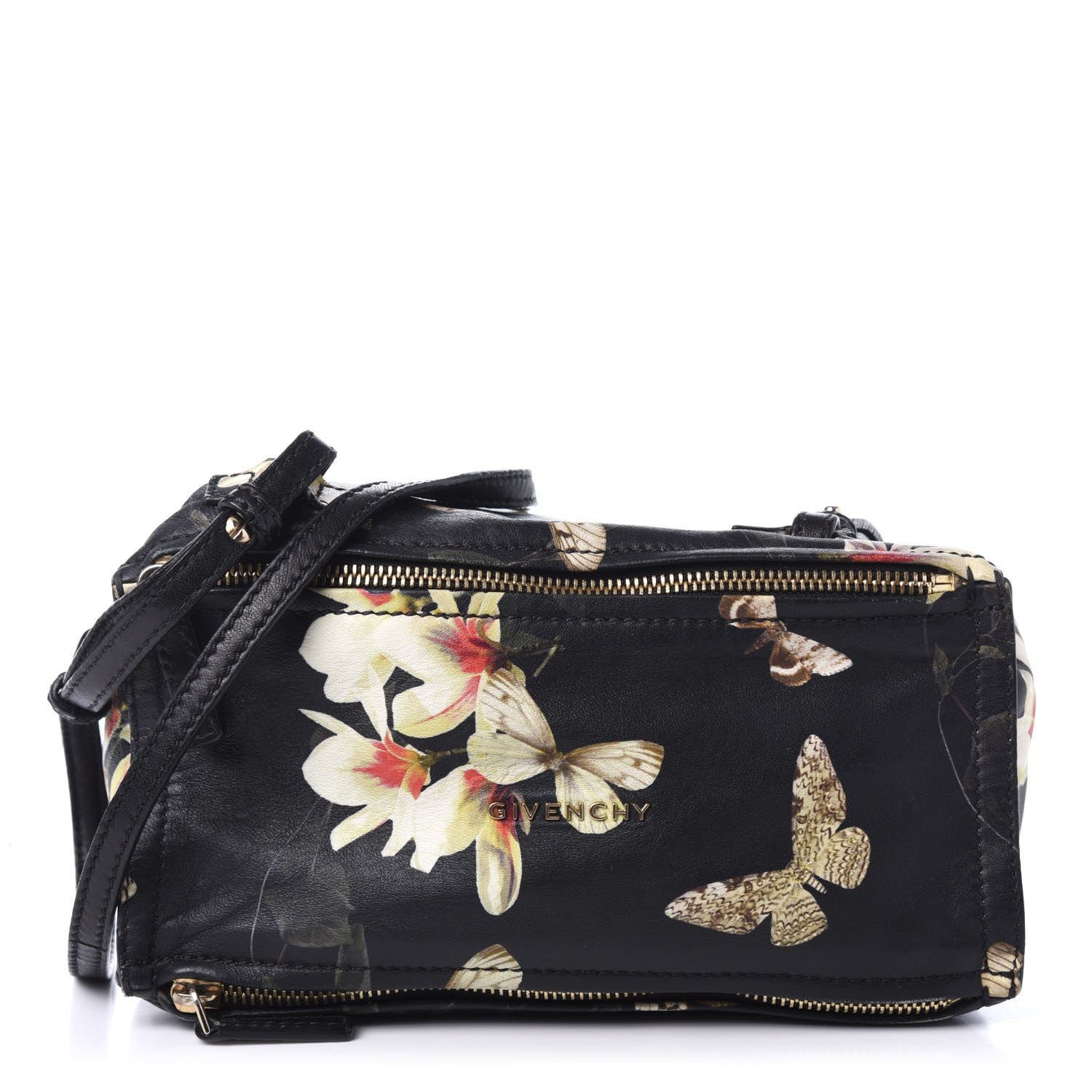 Givenchy Lambskin Magnolia and Moth Print Mini Pandora Black 1 of 9