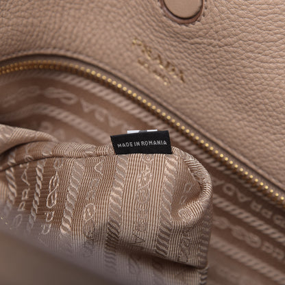 Prada Vitello Daino Pocket Shopping Tote Cammeo 9 of 11