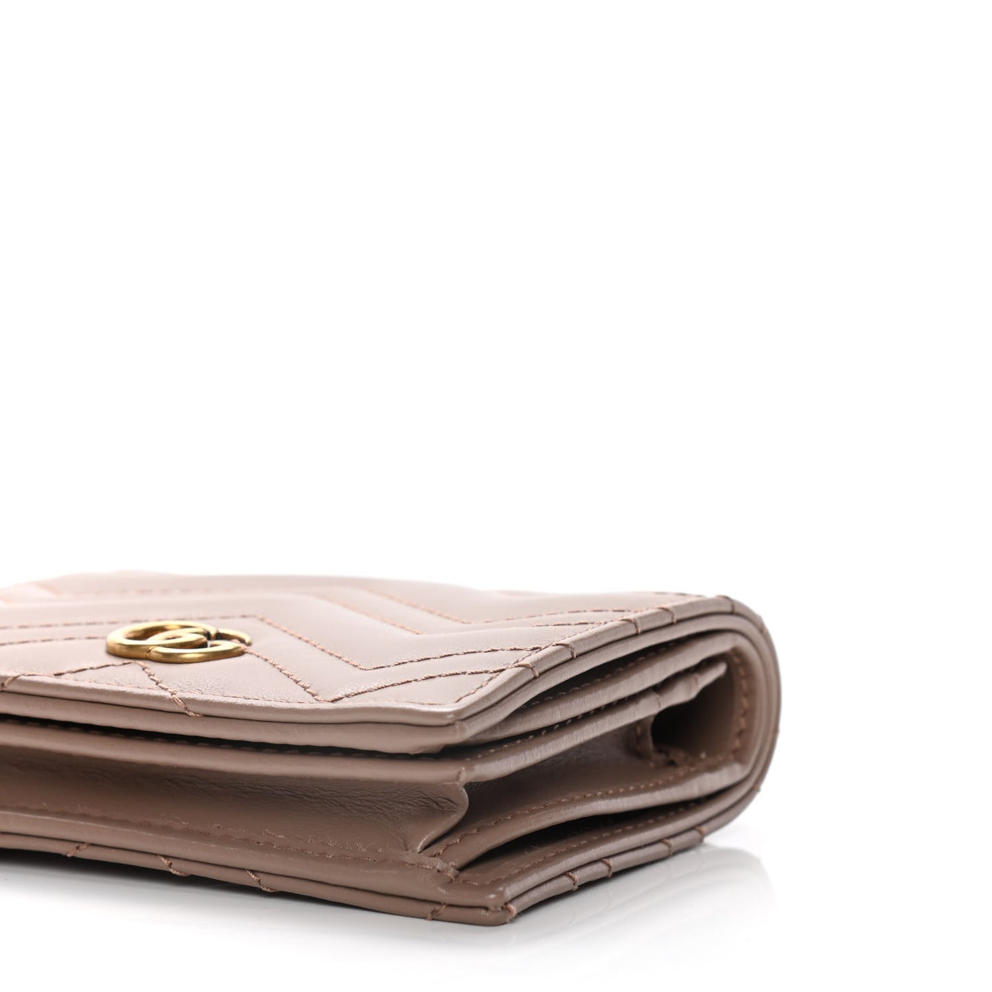 Calfskin Matelasse GG Marmont Card Case Wallet Porcelain Rose