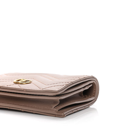 Gucci Calfskin Matelasse GG Marmont Card Case Wallet Porcelain Rose 9 of 11