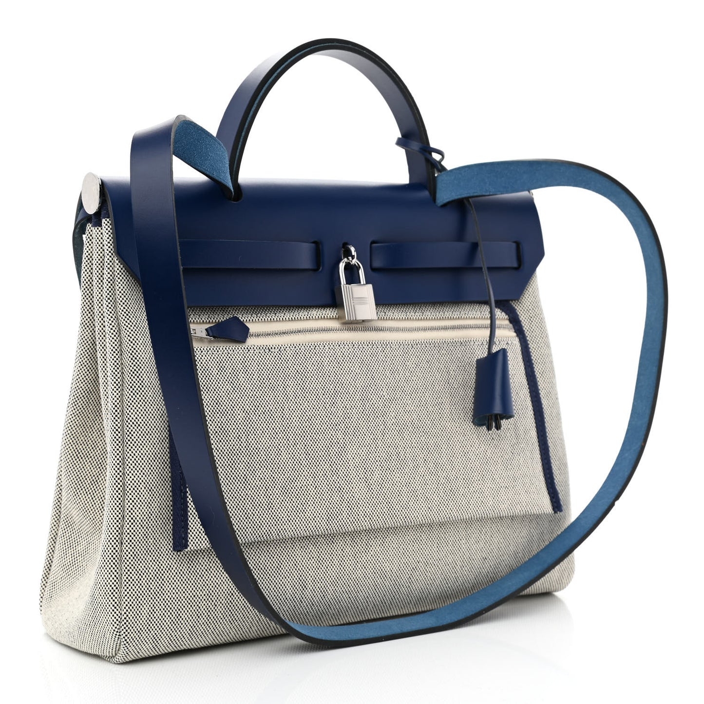 Vache Hunter Toile H Brides de Gala Herbag Zip Retourne 31 PM Bleu De France Ecru Black