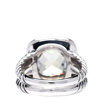 David Yurman Sterling Silver Diamond Prasiolite 11mm Albion Ring 55 7.25 3 of 5