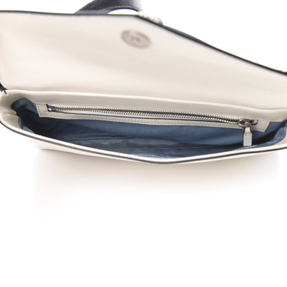 Gucci Calfskin Diagonal GG Medium Thiara Double Envelope Shoulder Bag Black White 6 of 12