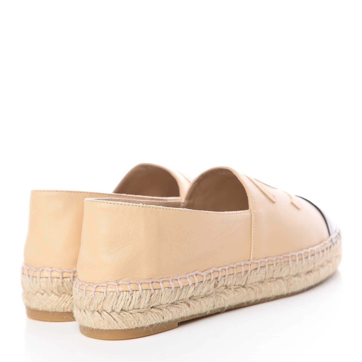Chanel Lambskin CC Espadrilles 38 Beige Black 4 of 10