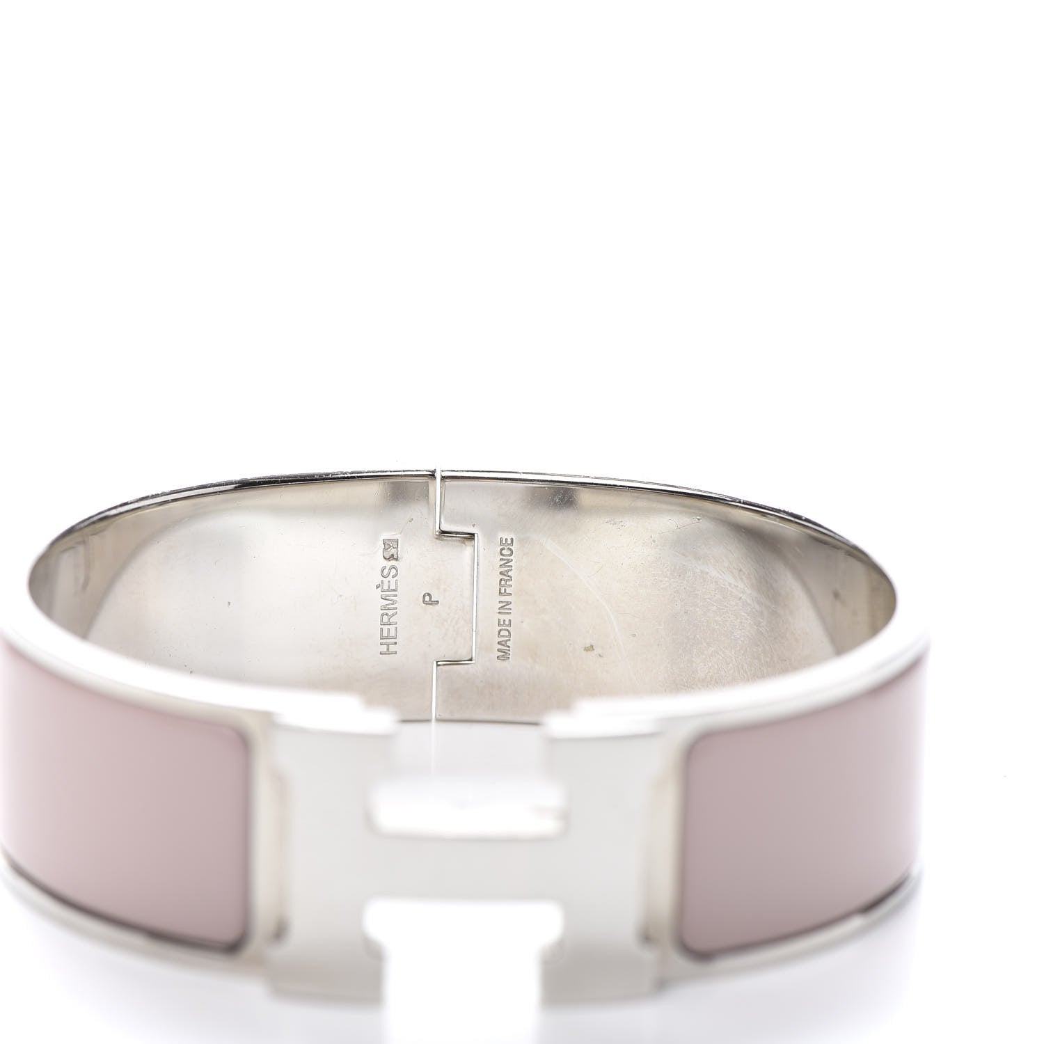 Hermes Enamel Wide Clic Clac H Bracelet GM Beige Rose 4 of 4