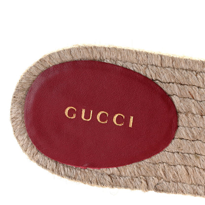 Gucci Monogram Matelasse GG Marmont Espadrille 20mm Slide Sandals 40 Beige Ebony New Cherry Red 6 of 12