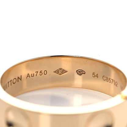 Louis Vuitton 18K Yellow Gold Empreinte LV Ring 54 7 5 of 6