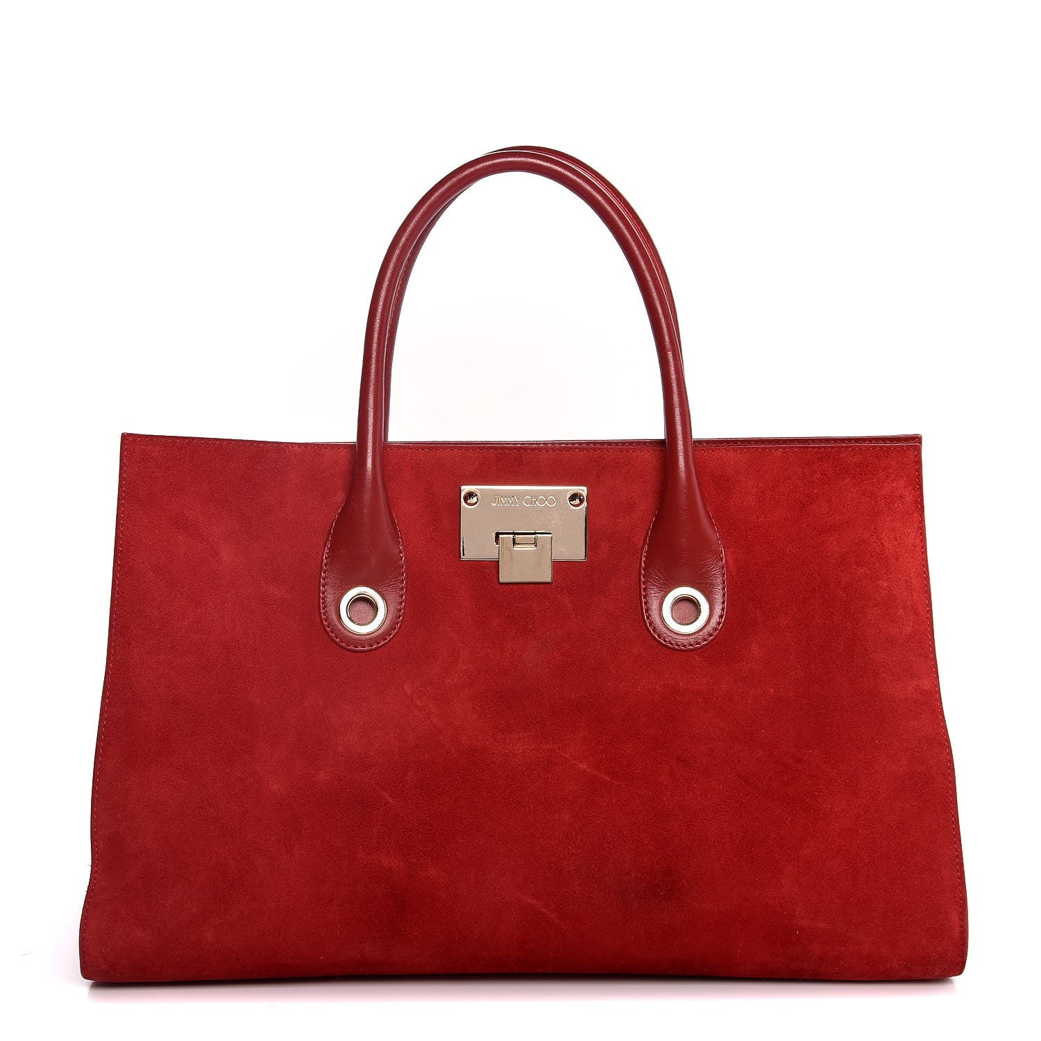 Jimmy Choo Suede Riley Tote Red 1 of 15