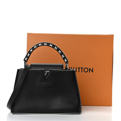 Louis Vuitton Taurillon Stitched Capucines PM Black 10 of 10