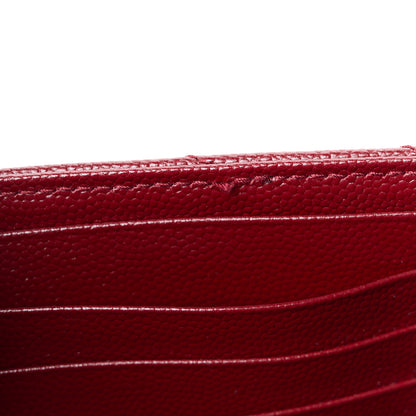 Saint Laurent Grain De Poudre Matelasse Chevron Monogram Chain Wallet Palissandre 11 of 11
