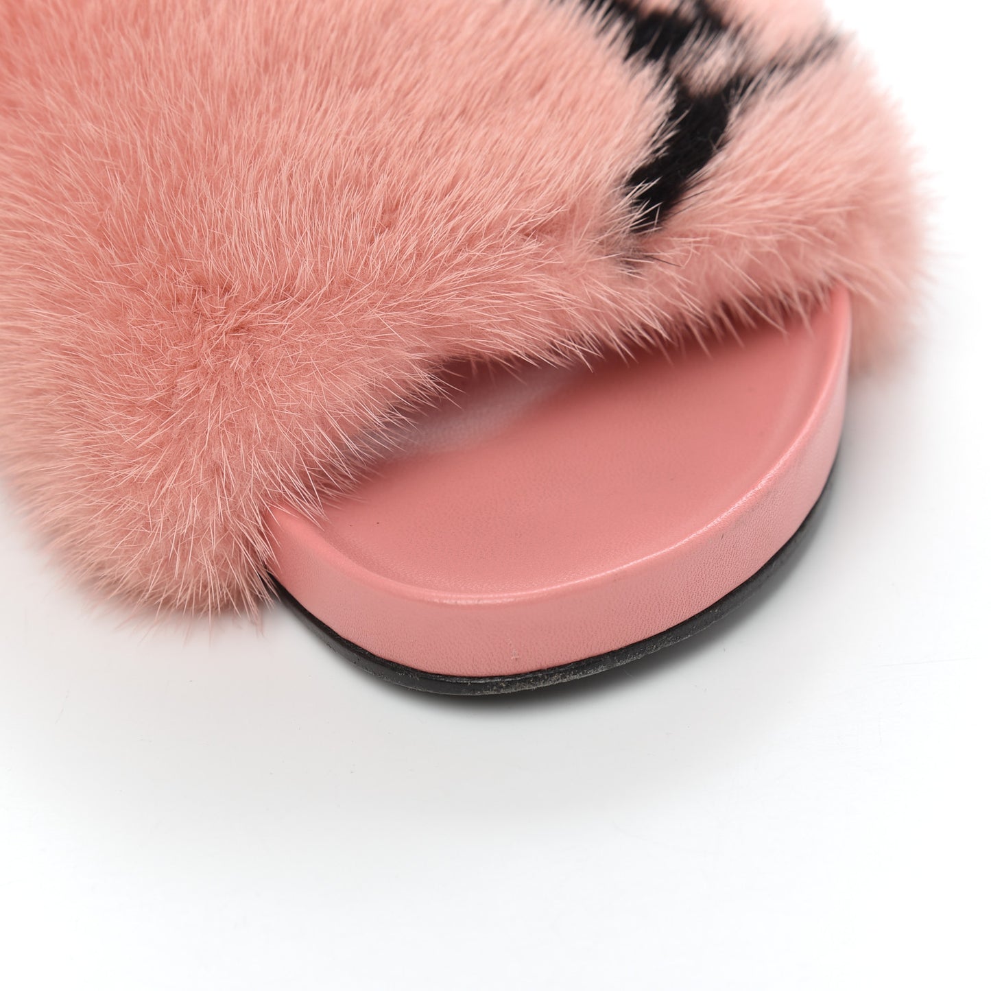 Mink Fur Bom Dia Flat Mules 40 Pink