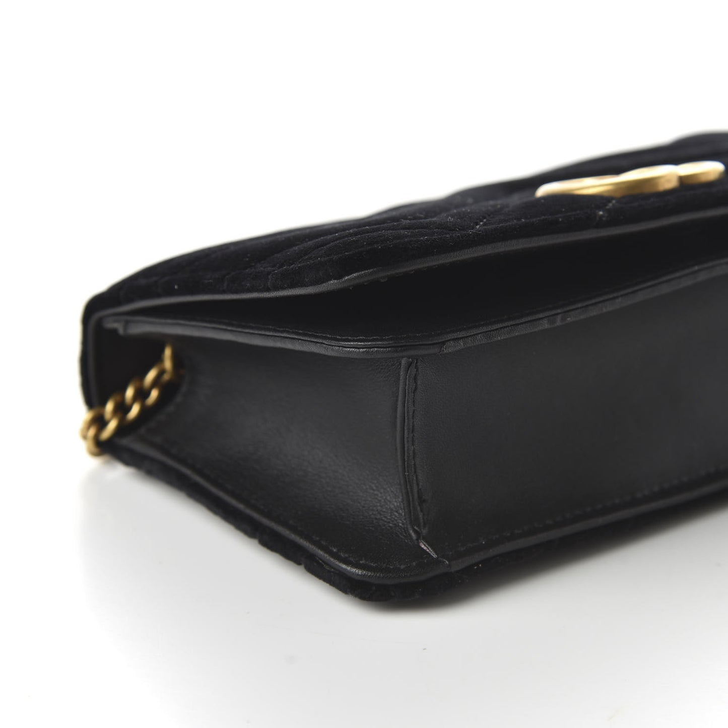 Velvet Matelasse GG Marmont Mini Bag Black