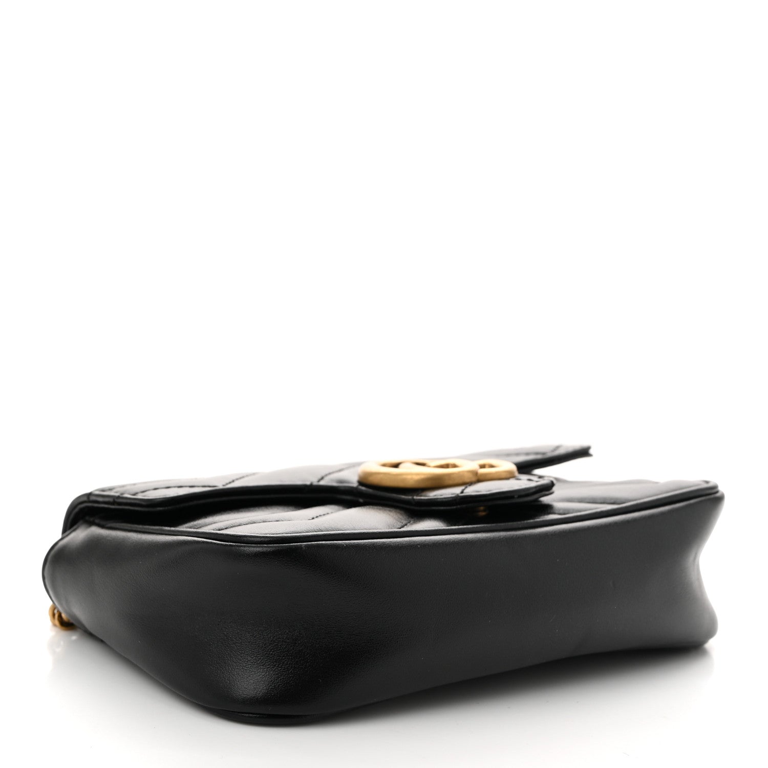 Gucci Calfskin Matelasse Super Mini GG Marmont Shoulder Bag Black 4 of 10