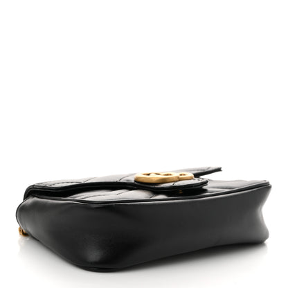 Gucci Calfskin Matelasse Super Mini GG Marmont Shoulder Bag Black 4 of 10