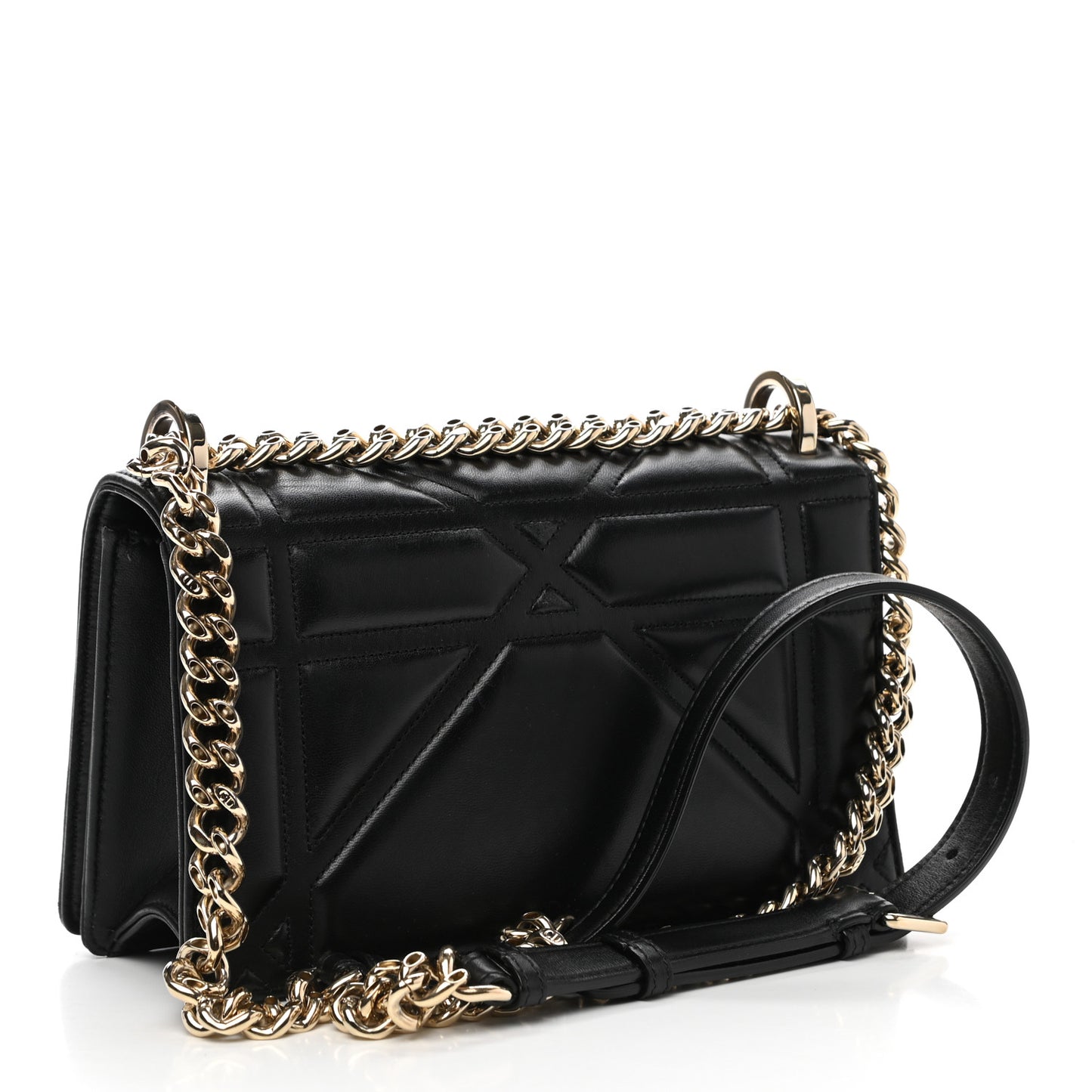 Lambskin Medium Diorama Flap Bag Black