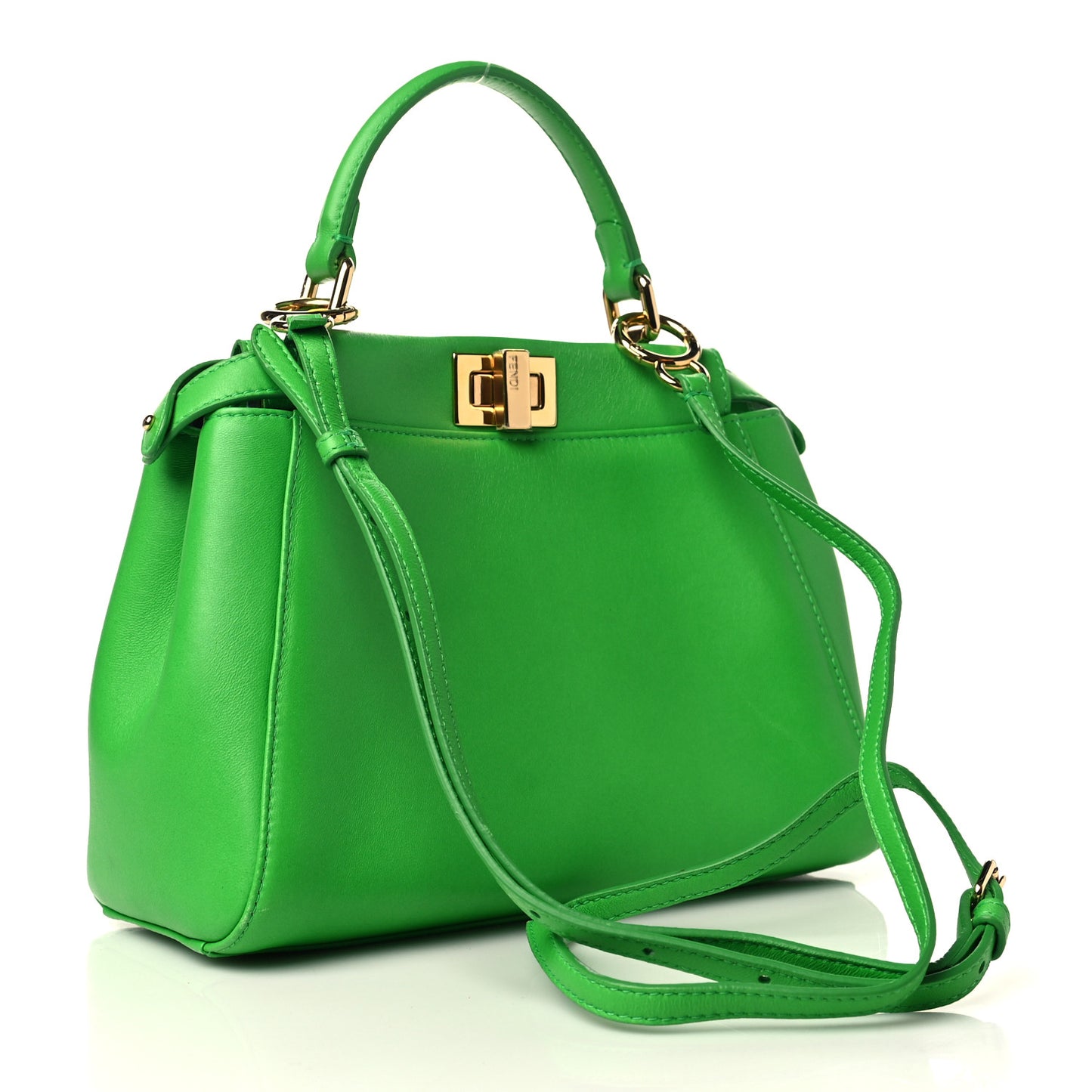 Nappa Mini Peekaboo Iconic Satchel Tomatillo