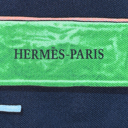 Hermes Silk In The Pocket Twilly Marine Vert Vif Rouge 2 of 7